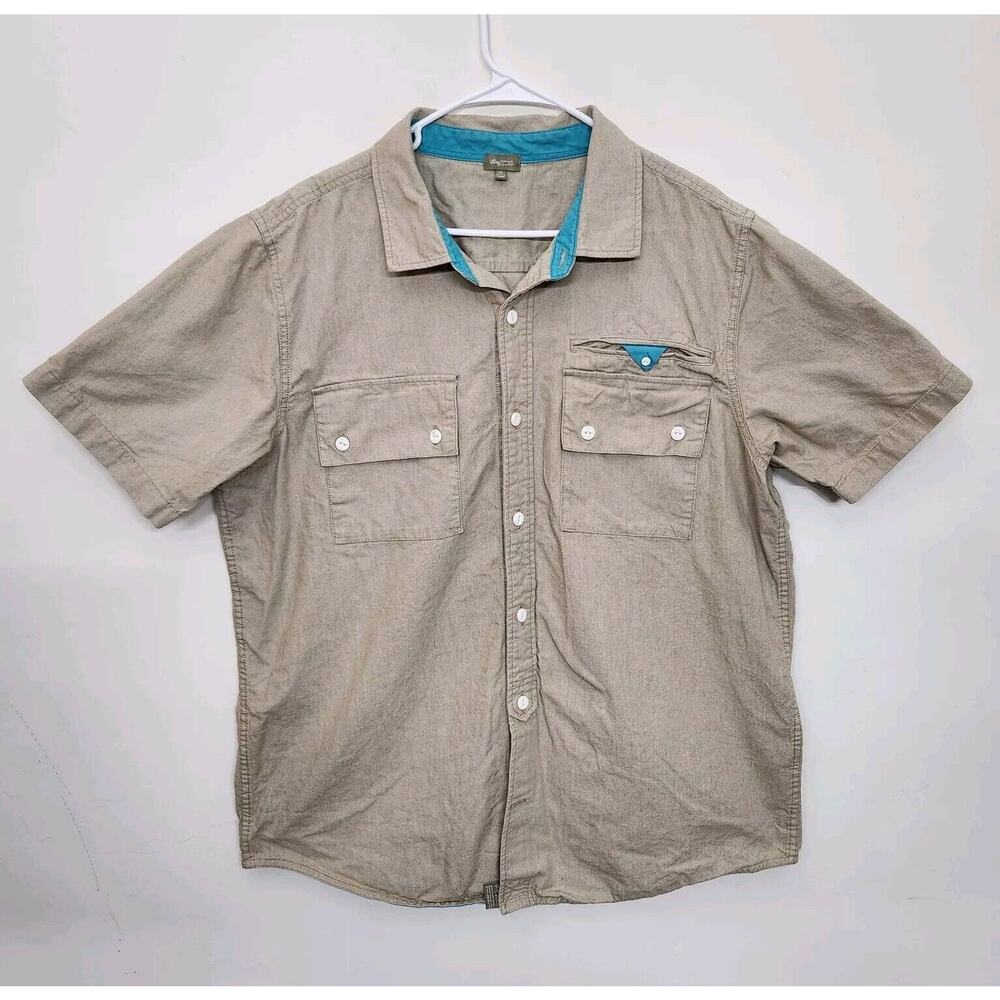 Lifted Research Group LRG Short Sleeve Button Down Pocket Shirt Men's 2XL 0890